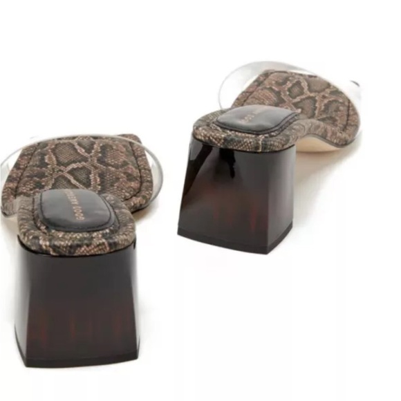 Good American Women’s Snakeskin Cushioned Sole Block Heel/Slide | NEW/NIB!!🖤🤎 - Picture 3 of 14